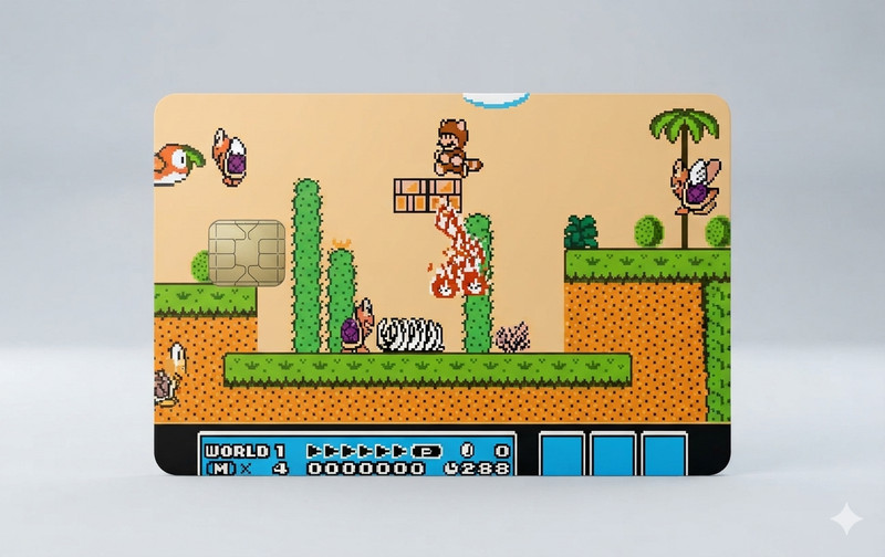 Retro Super Mario Bros 3 Nintendo Debit Card Credit Card Skin Vinyl Sticker