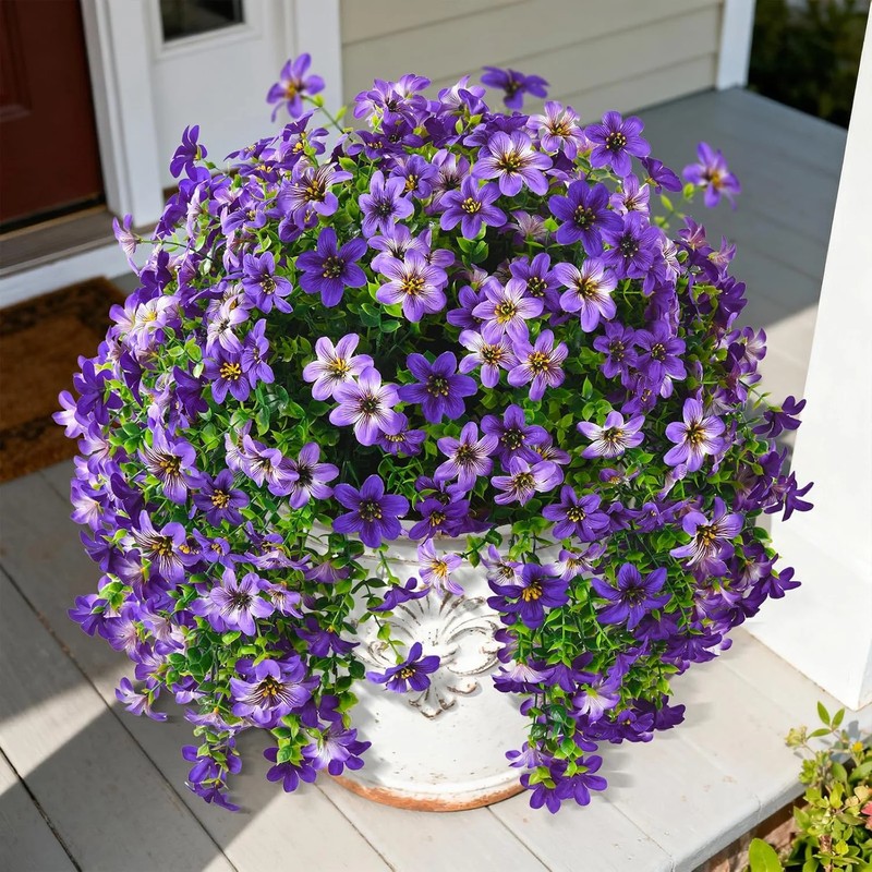 INQCMY Artificial Flowers for Outdoor Faux Hanging Plants Spring Summer Decorati