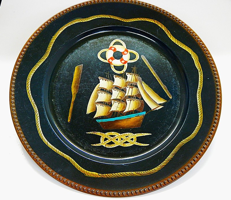 1 Pair of Hand Painted, Nautical Themed, Round, Wall Decore - FREE SHIPPING! gallery