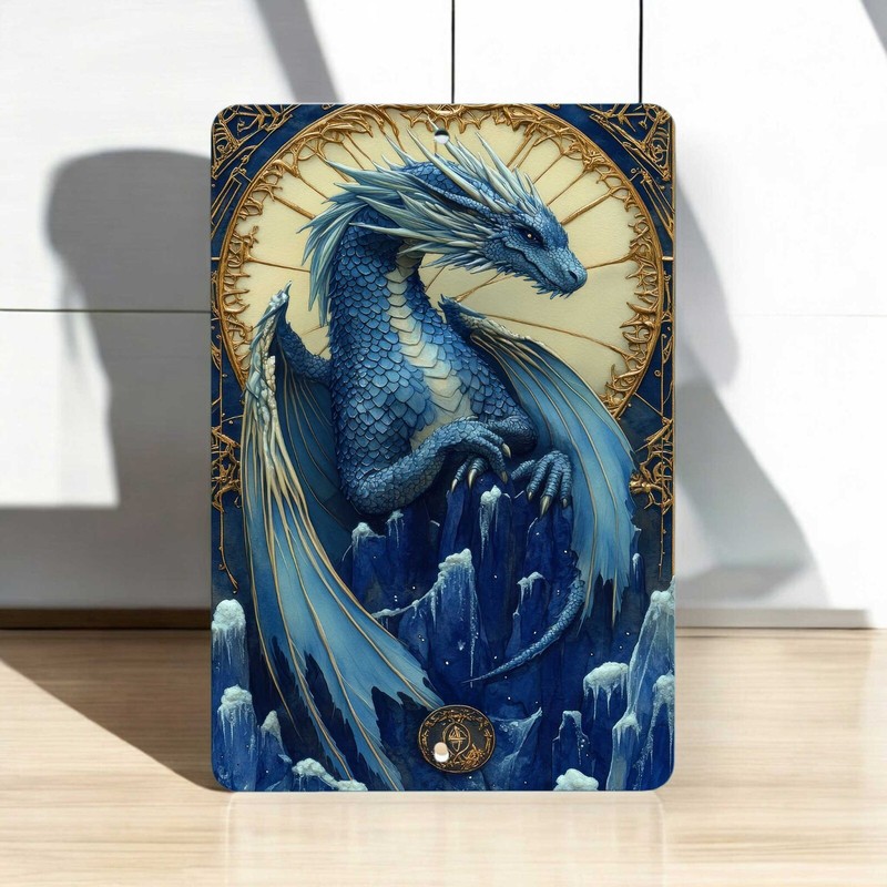 Dragon Fantasy Metal Sign – Blue Celestial Wall Art, 8x12 Aluminum Decor gallery