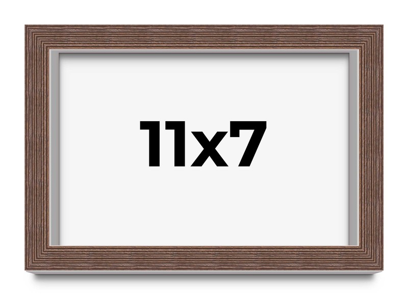 11×7 Shadow Box Frame Brown | 1.125 inches Deep Real Wood Rustic Shadowbox Displ