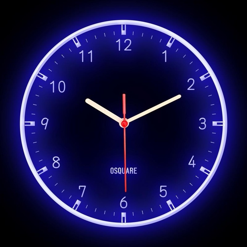 OSQUARE Minimalism North European Modern Interior Design Flexible Neon Clock 10″