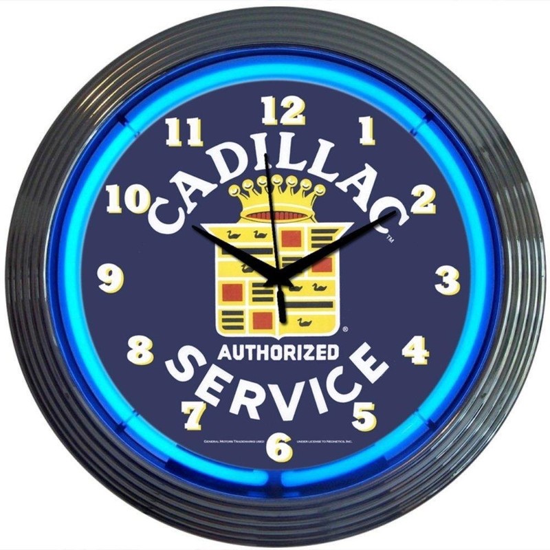 Cadillac Service Licensed Neon Clock 15″x15″