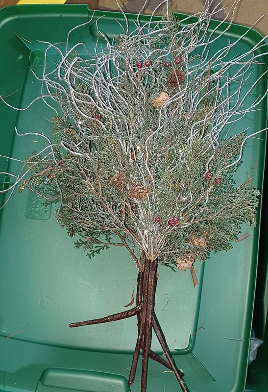 5 Christmas Floral Picks Red Berry's & Pinecones 24" Artificial Greenery gallery