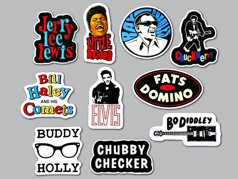 Rock & Roll Vinyl Sticker Lot (10 Pack) jazz country folk r&b blues vintage punk
