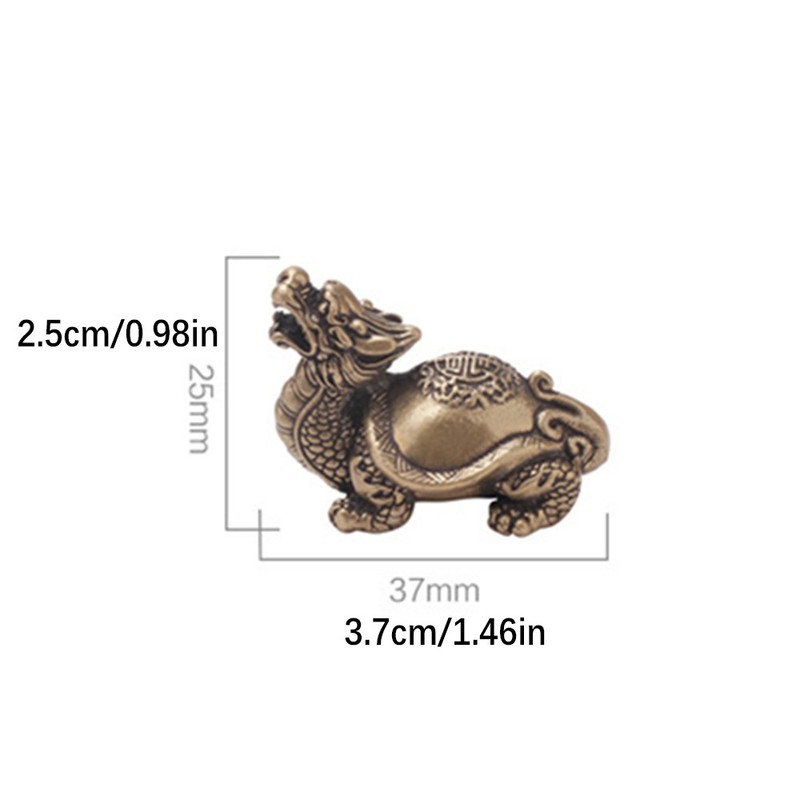 Copper Brass Dragon Turtle Small Fengshui Statue Ornament Chinese Decoration gallery