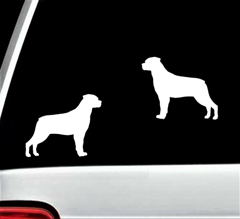 2-Count Rottweiler Rottie Dog Decal Sticker for Car Window BG 412 Pet Gift