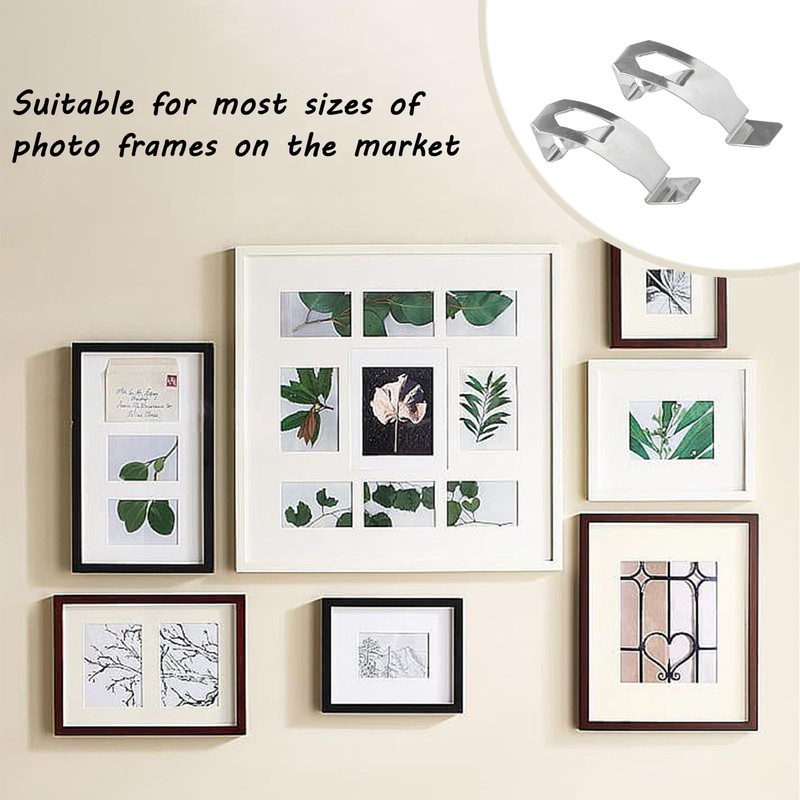 24 PCS Photo Frame Clips, Backboard Fixing Clips Metal Spring Turn Clip Hangi... gallery