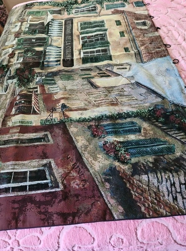 ART IN MOTION LRG TAPESTRY Wall Hanging French RESTAURANT DE LA COLONNE 49 x 70" gallery