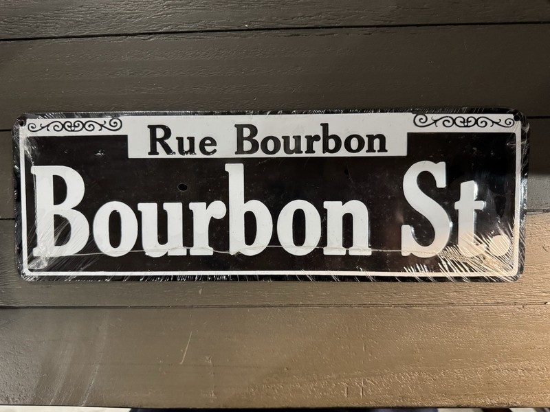 Bourbon Street Rue Bourbon Metal Sign New Orleans French Quarter Decor 15×4 New