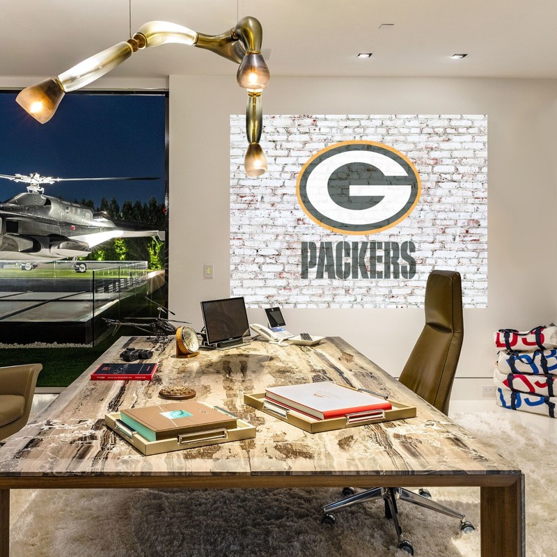 Green Bay Packers on Brick Wall Football Art Print NFL POSTER 24" x 16" 60x40cm gallery