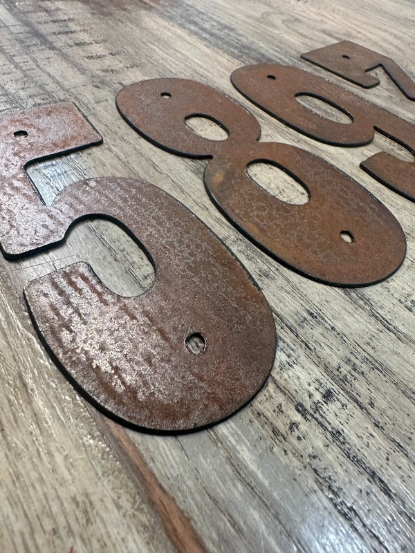 3 Inch Metal Letters and Numbers – Rusty or Natural Steel Finish