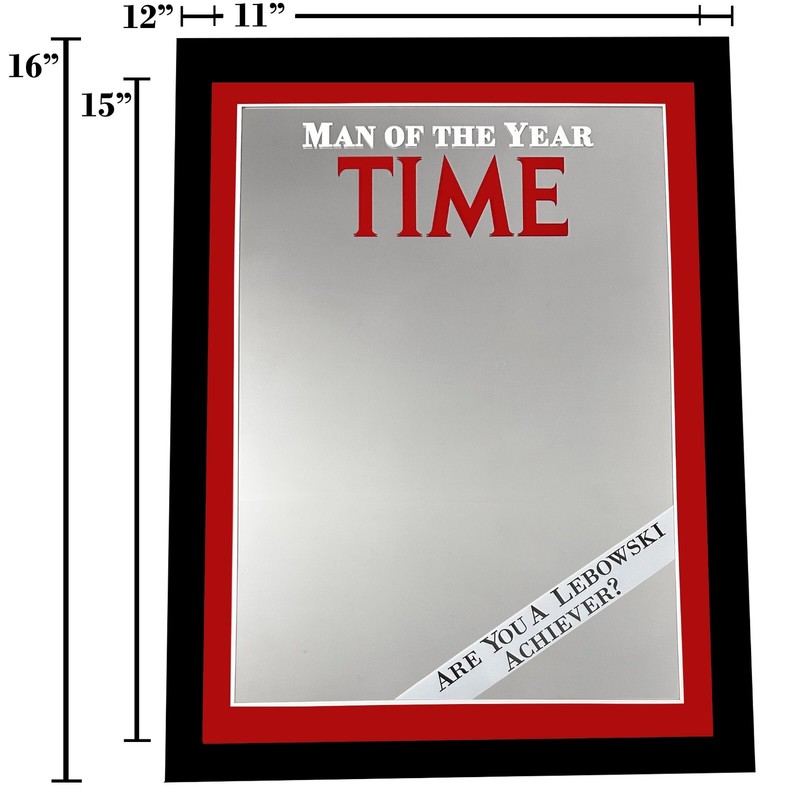 12”x16” Man of the Year Time magazine Glass Mirror from The Big Lebowski Replica