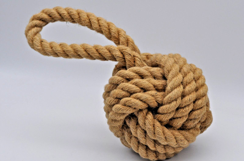 Shore Living,Nautical, Jute Rope Ball, (Monkey Knot), With Loop