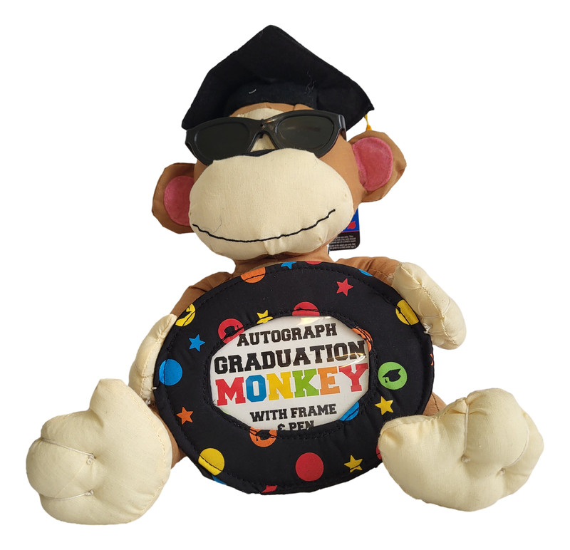Graduation Picture Frame w/ Autograph Pen Grad Party Supplies Plush Monkey 14" gallery