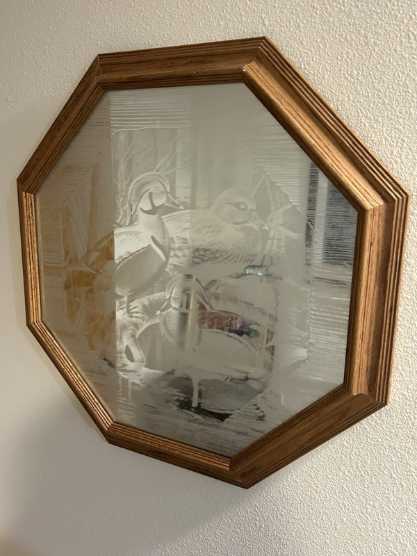 Wood Duck Mirror 8” Oak Edges Octagon Mirror Beautiful gallery