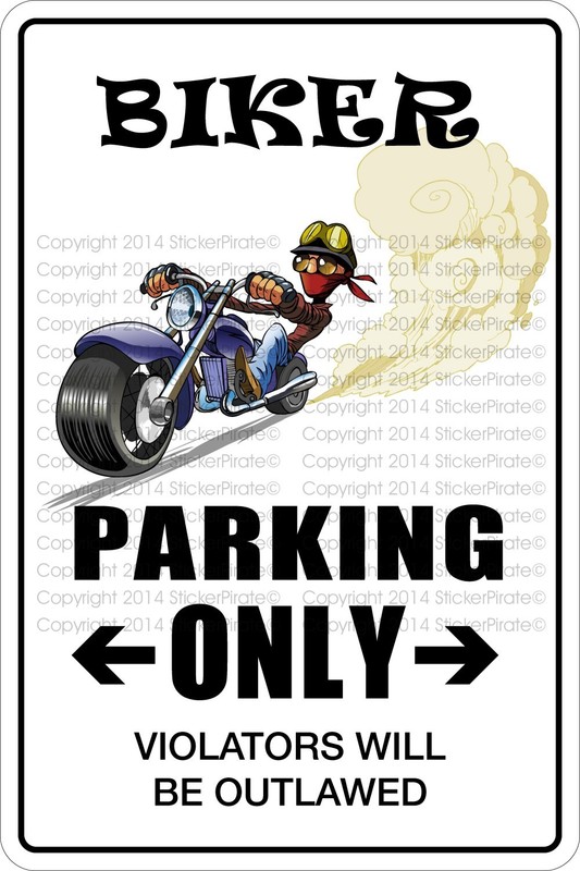 *Aluminum* Biker Parking Only 8″x12″ Metal Novelty Sign NS 294