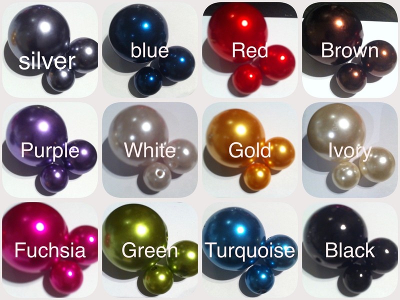 8oz/1lb Bulk Plastic Pearl Bead Centerpiece Vase Filler Wedding 10mm 18mm 30mm