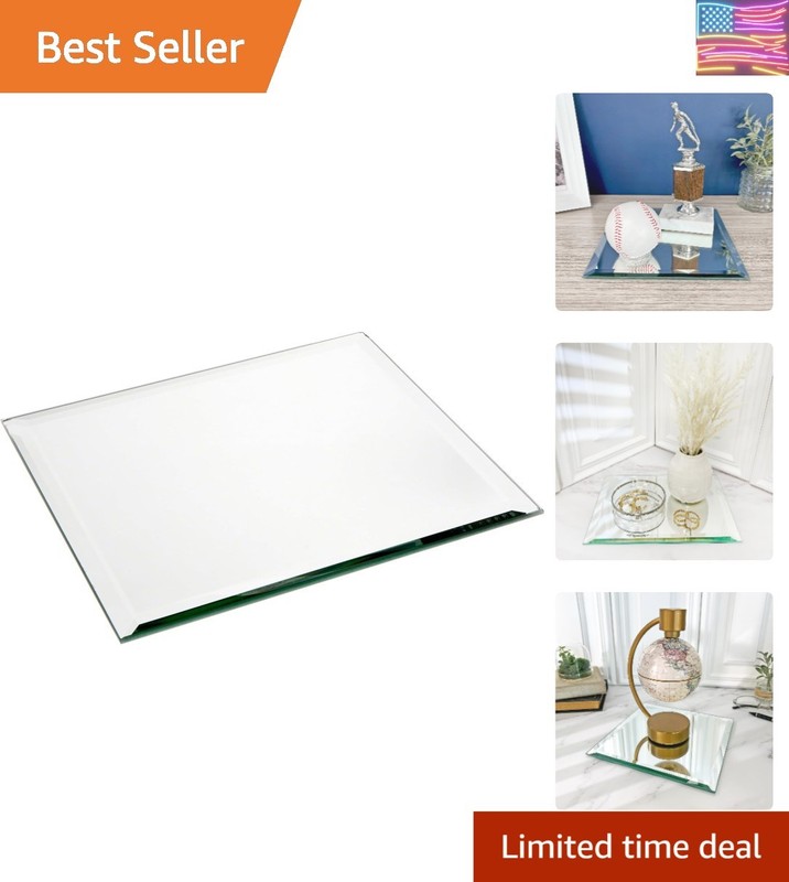 8″ Square, 5mm Thick Beveled Glass Mirror, Pack of 2