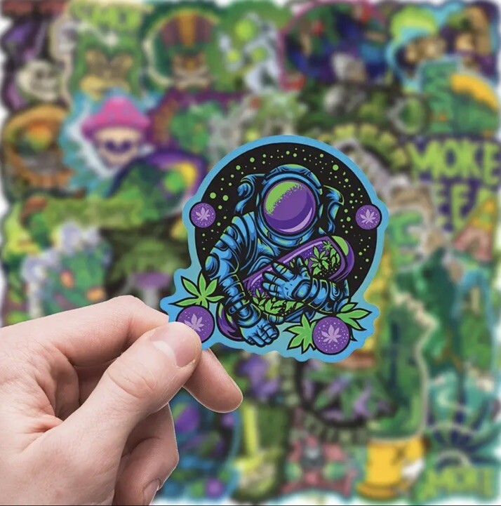 Weed Vinyl Stickers 50 Pack Waterproof Water Bottle Laptop Phone Envelope Decals gallery