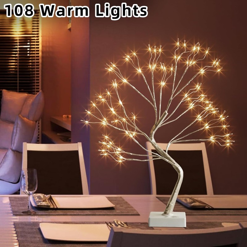 Fairy Lights Spirit Tree, 2PK Bonsai Tree Light, 108 LED Warm White Fairy Light gallery