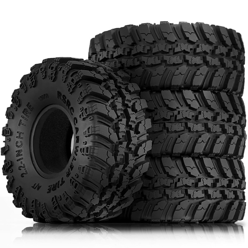 STMU 2.2” RC Rubber Crawler Rock Tires OD 136mm/5.3” with Foam Insert for 1…