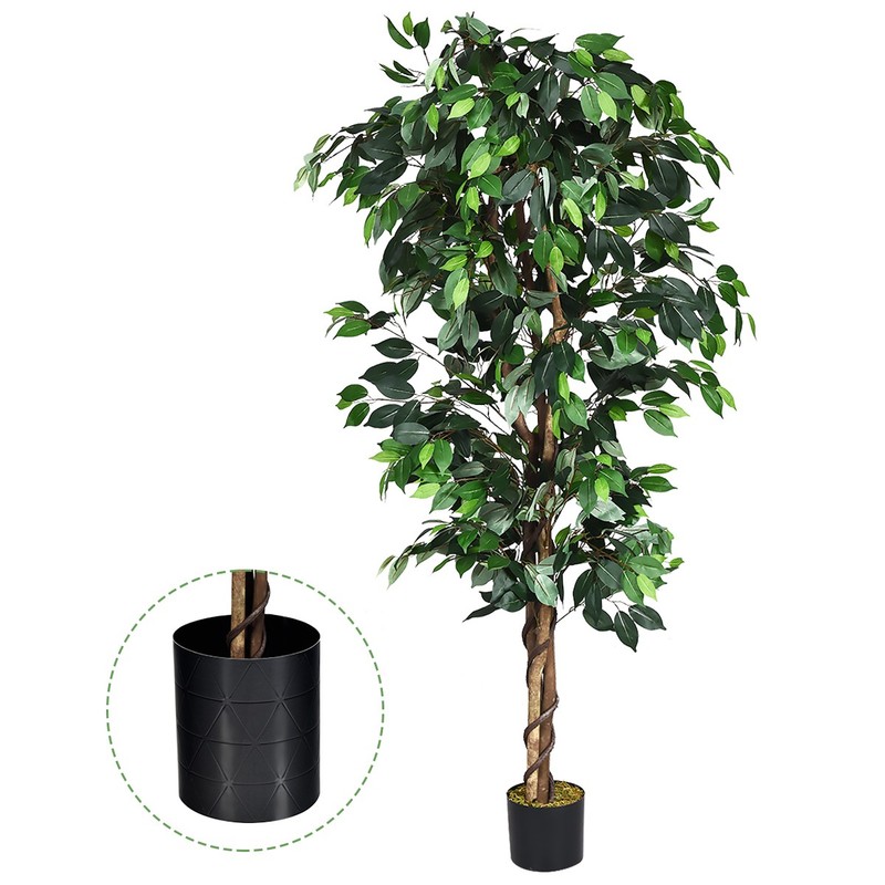 6 Feet Artificial Ficus Silk Tree Ideal for Indooe& Outdoor Home Decoration