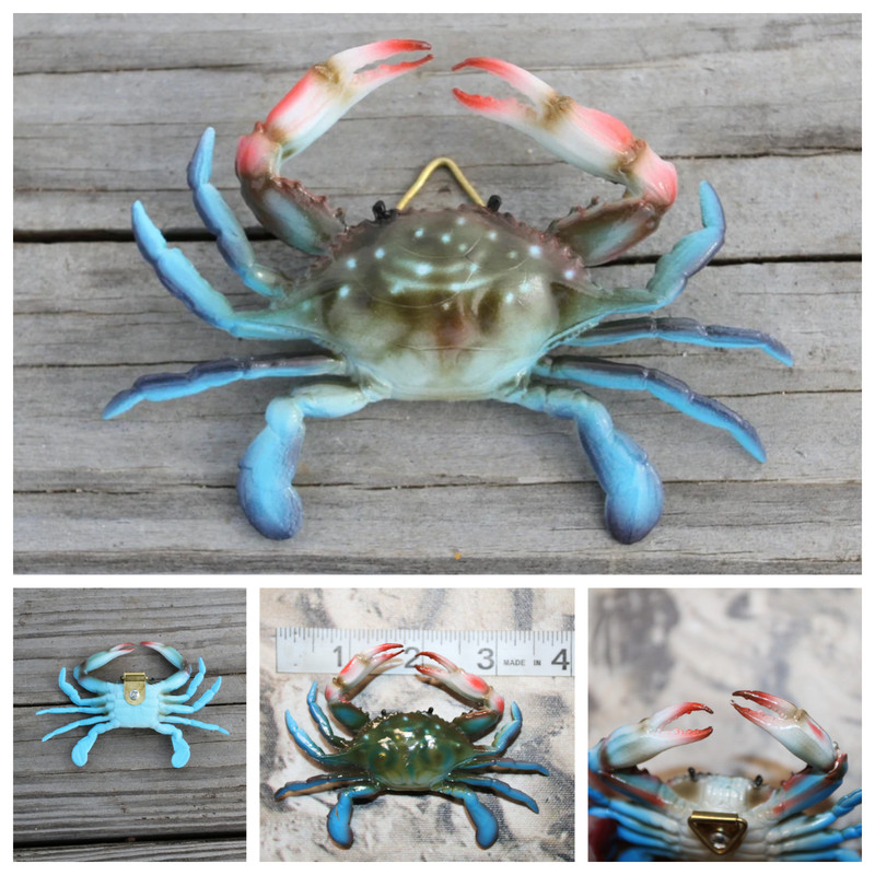 2- Small BLUE CRABS,Beach Decor,Coastal Decor,Species Correct Crab, CR-01 gallery