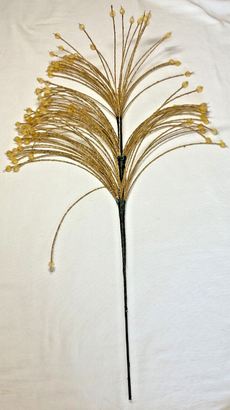 Floral Picks Spray Gold Beaded 3 Tiers Christmas Wedding, 24 inchES TALL EUC