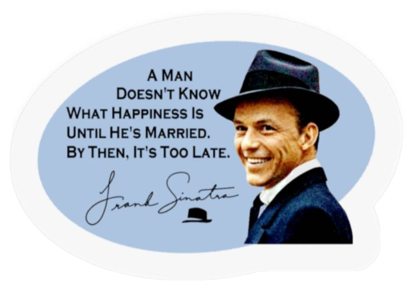 FRANK SINATRA *NEW* Die Cut Transparent Sticker Measures 3″ x 2″