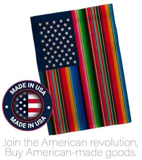 Mexican Serape Blanket American Burlap Flag House 2 Pcs Pack Burlap Wall gallery