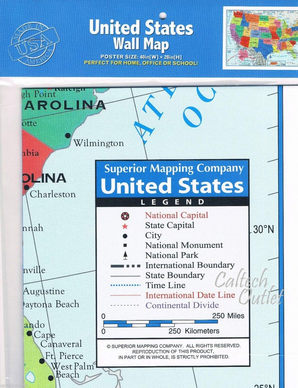 2x Wall Map Of The United States USA Road Travel Maps City Name US Poster 28x40 gallery