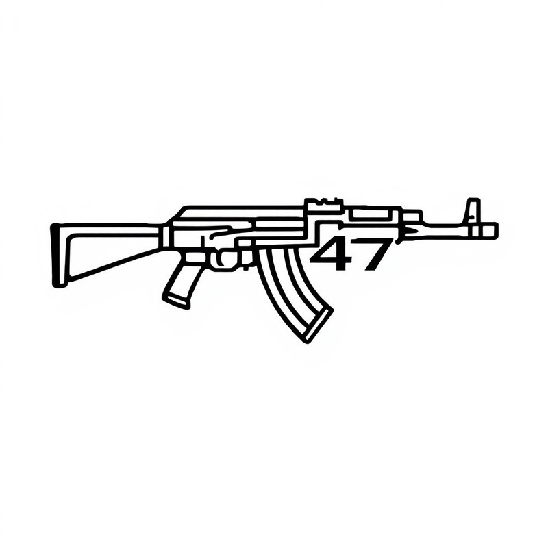 AK 47 Decal Sticker Rifle Gun Custom 10 Inch Flat Surfaces Cool