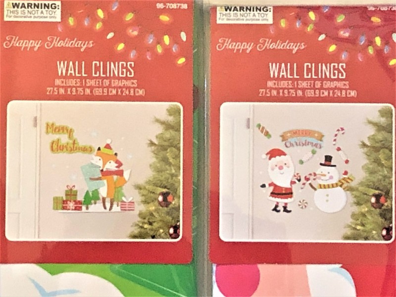 Happy Holidays MB Merry Christmas Wall Clings Set of 2 Sheet of Graphics New gallery
