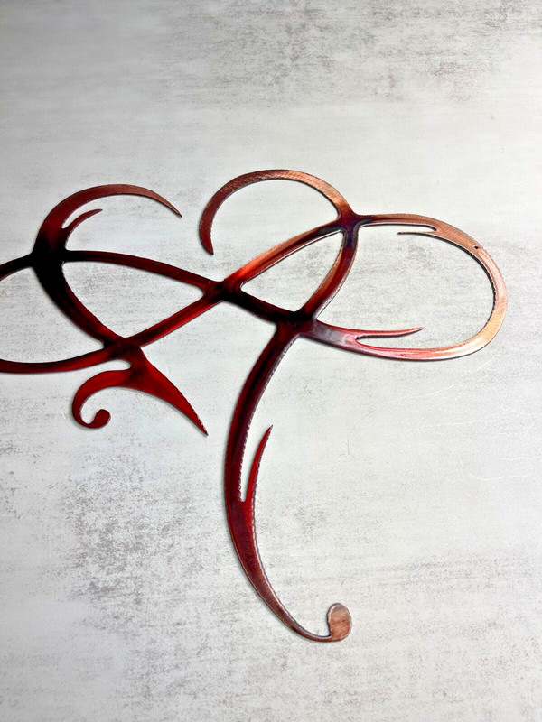 Infinity Heart - Metal Wall Art - Copper 18 1/2" x 15" Red Tinged gallery