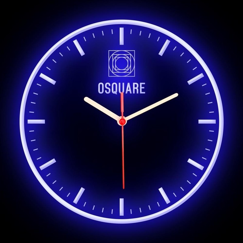 OSQUARE Minimalism North European Modern Interior Design Flexible Neon Clock 10″