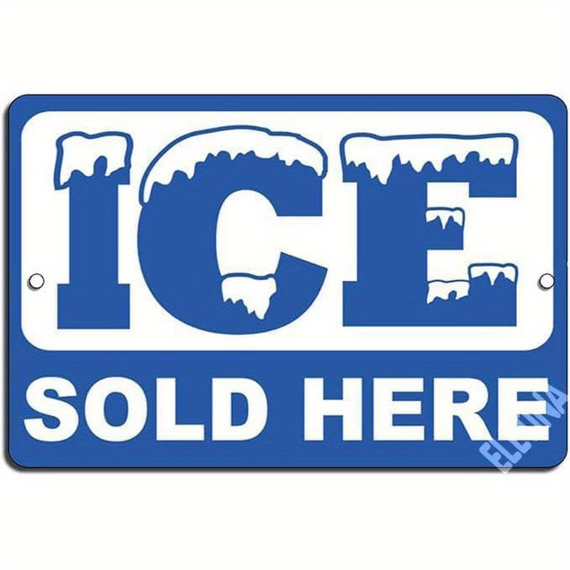 Ice Sold Here Sign Aluminum Sign 8×12 Inch Metal Outdoor Shop Decor