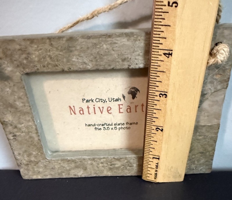 Handcrafted Slate Stone Picture Frame 3:5 X 5 - Native Earth Park City Utah gallery