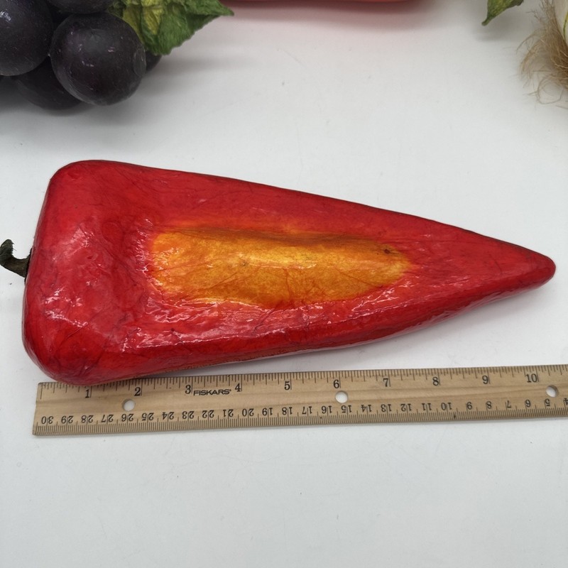 5 Vintage Folk Art Paper Mache Fruit Vegetable Kitchen Staging X LARGE Mexico gallery