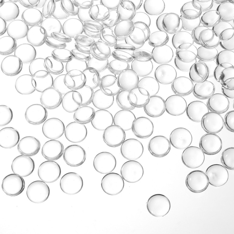 500G(1.1LB) Mini Acrylic Flat Marbles 15mm Vase Fillers Gems Decor Clear