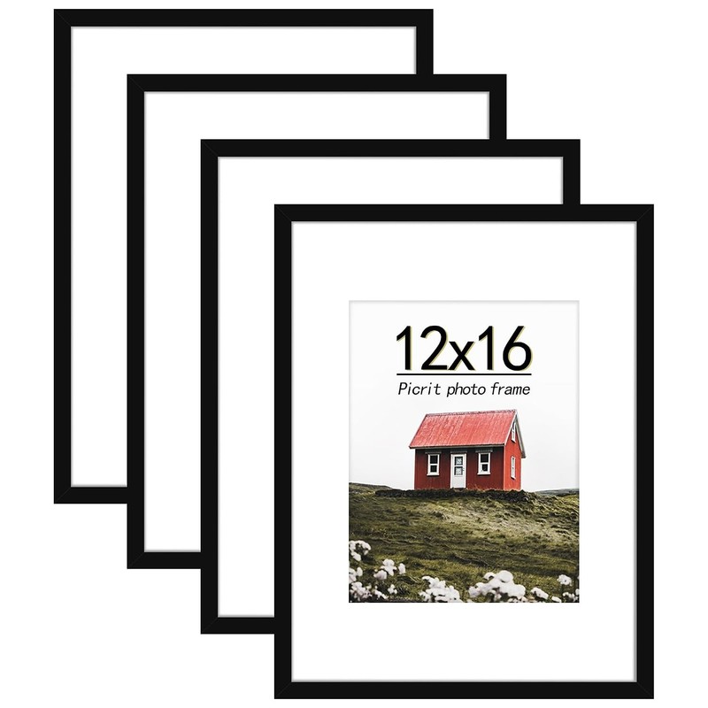 12×16 High Definition Real Glass Picture Frame Set of 4 Display 8.5×11 Inches