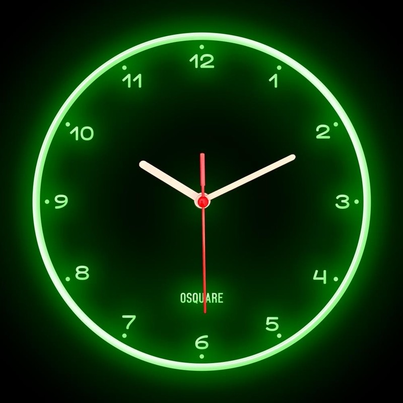 OSQUARE Minimalism North European Modern Interior Design Flexible Neon Clock 10" gallery
