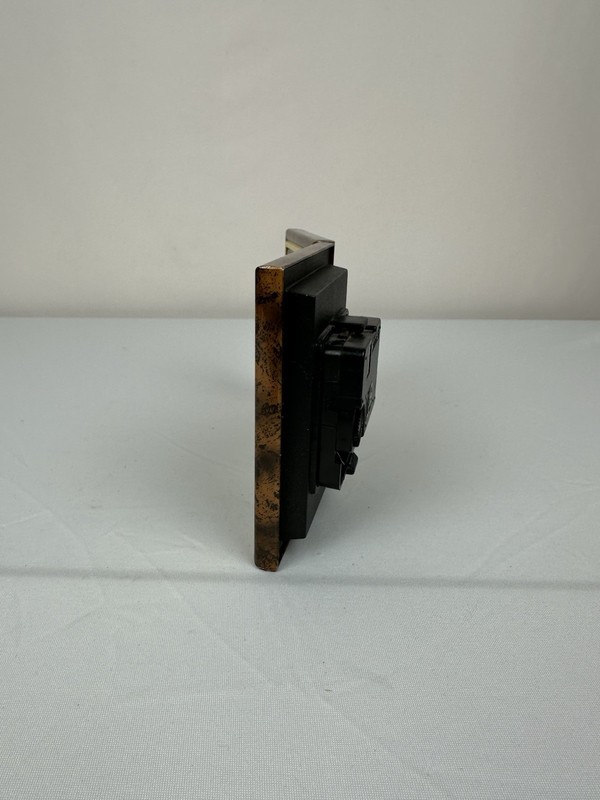 High Class Clock Photo Frame 4.5” foldable 1 AA battery not included Brown gallery