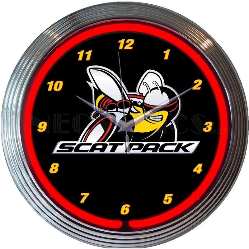 Neonetics 8SCATB Dodge Scat Pack Car 15 Inches Neon Clock