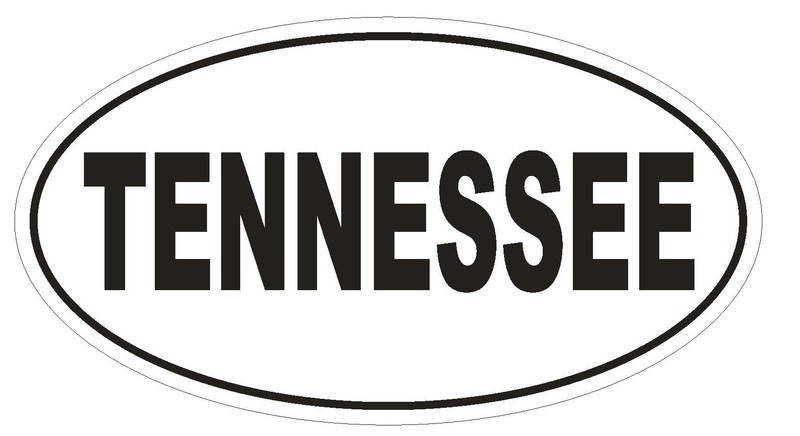 Tennessee Oval Bumper Sticker or Helmet Sticker D2343 State Euro Oval