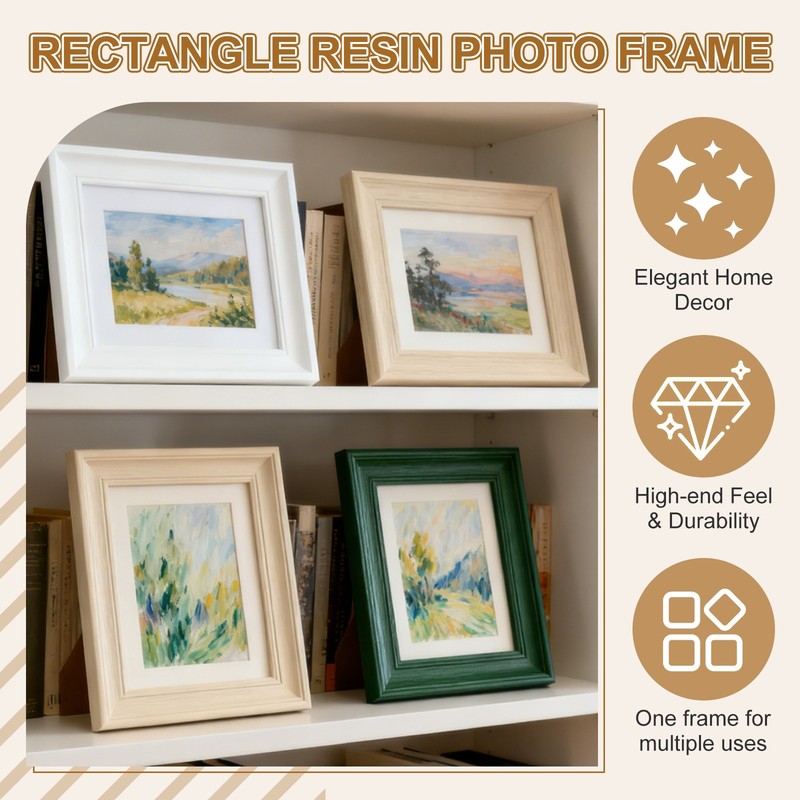 13x9.5" Black Rectangle Wood Photo Frame, Rounded Corner Design gallery