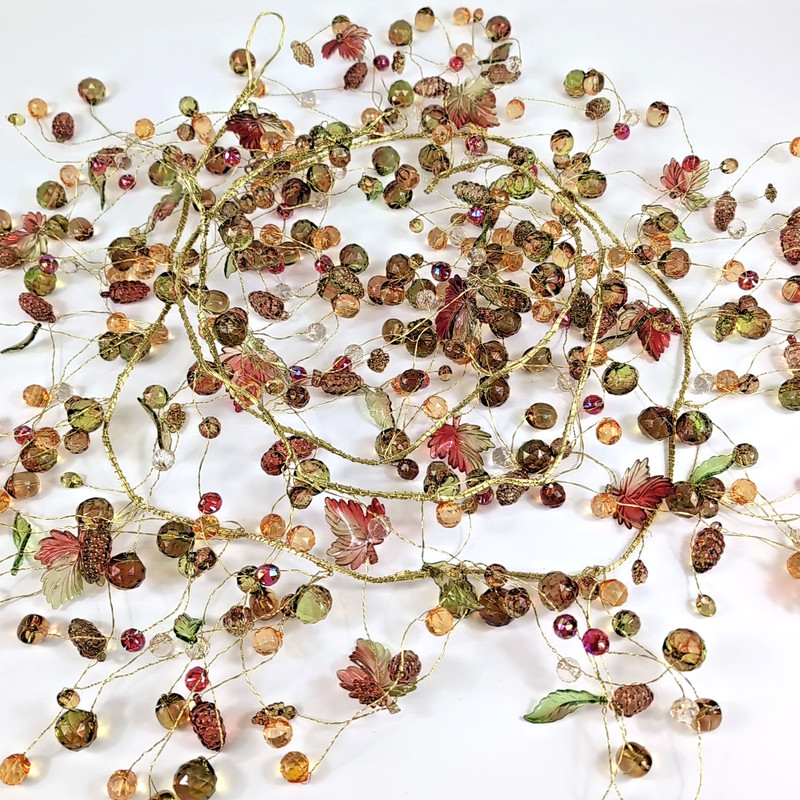 3 Handmade Garland Decor Acrylic Beads Grapes Berries Leaves Autumn Patio Decor
