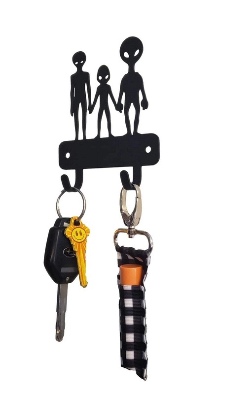 Alien Family Mini Key Rack with 2 Hooks 3.5 inch -Made in USA gallery