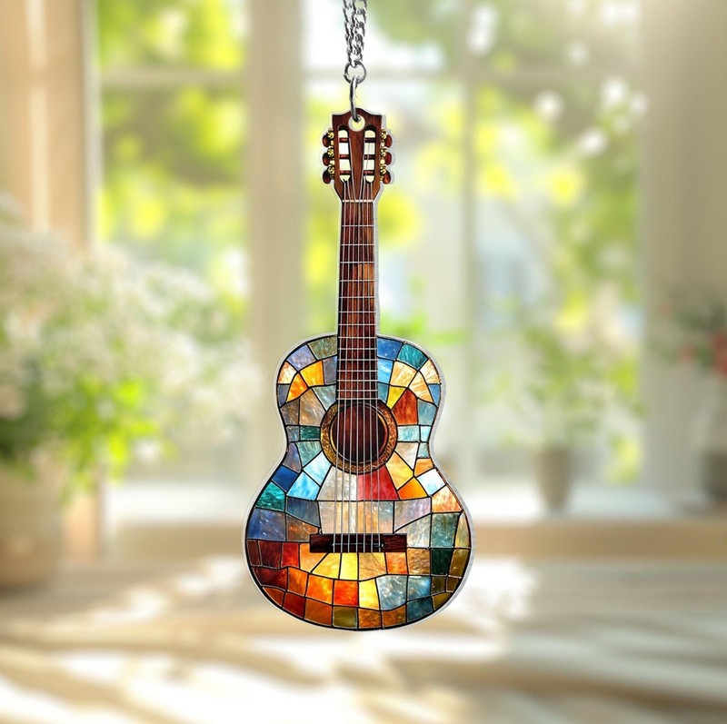 Personalized Guitar suncatcher Window hanging Musical Instrument acrylic decor