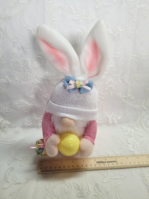 LAST TWO! Easter Bunny Gnomes Set of 2 Handmade Plush 11" New w/Spring Baskets gallery